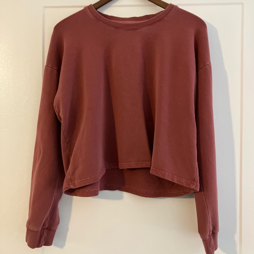 Marine Layer cropped sweatshirt dusty rose